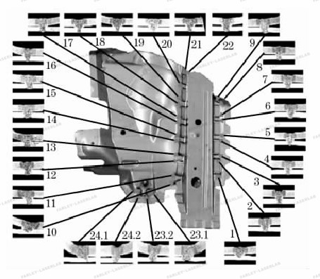轎車某工件焊點(diǎn)分布圖